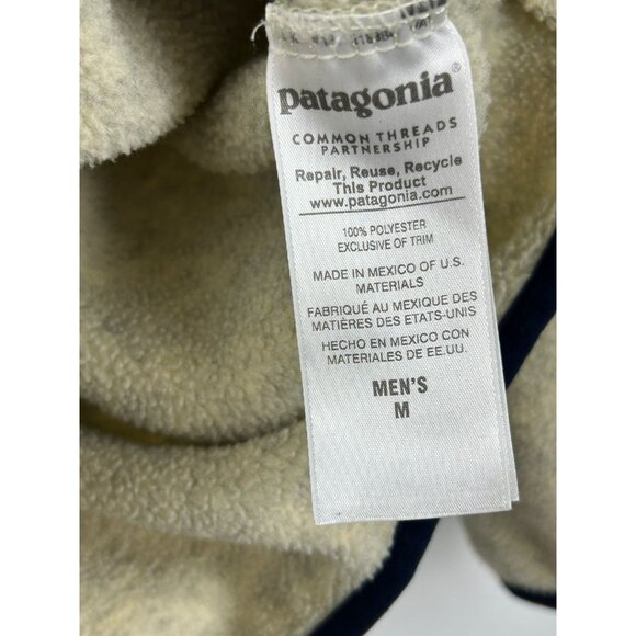 Patagonia Synchilla Men's Size Medium Fleece Jacket Pullover Beige - Picture 13 of 13